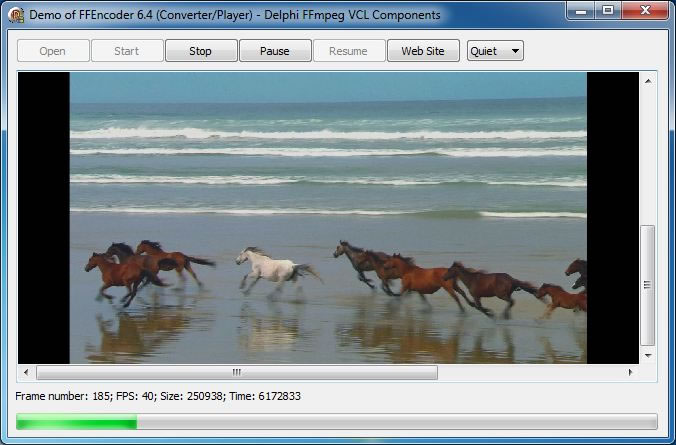 Screenshot of Video Convereter and Player Demo - Delphi FFmpeg VCL Components