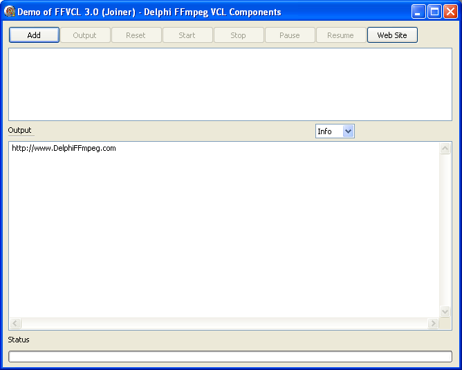 Screenshot of Videos Joiner Demo - Delphi FFmpeg VCL Components